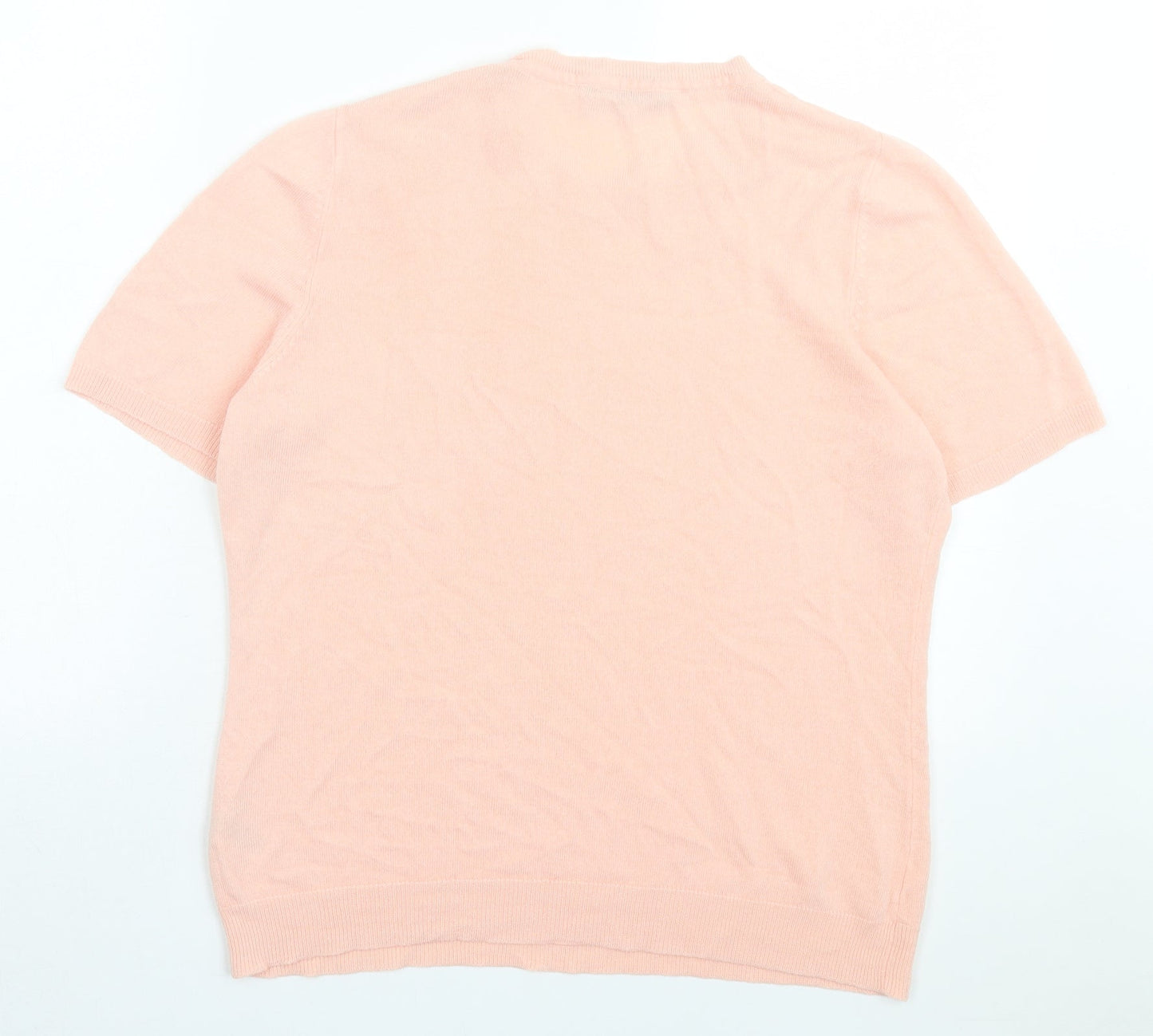 bonmarch Womens Pink Acrylic Basic T-Shirt Size 18 Crew Neck