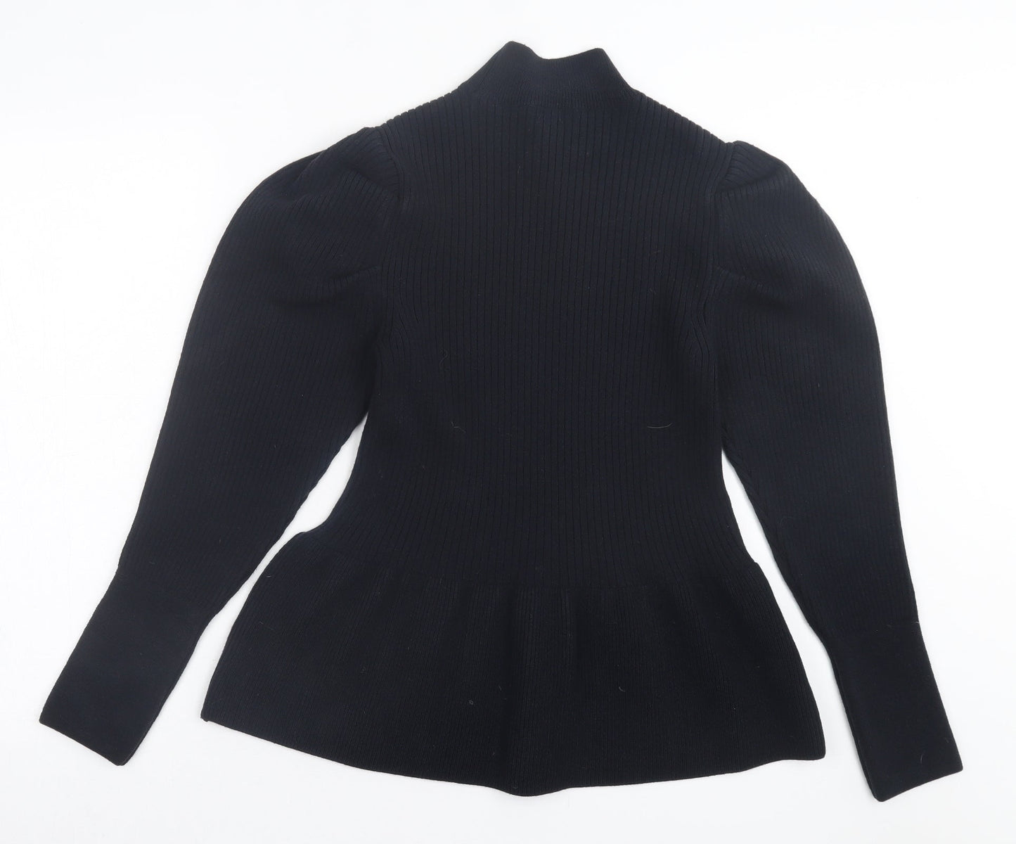 River Island Womens Black High Neck Acrylic Tunic Jumper Size 12