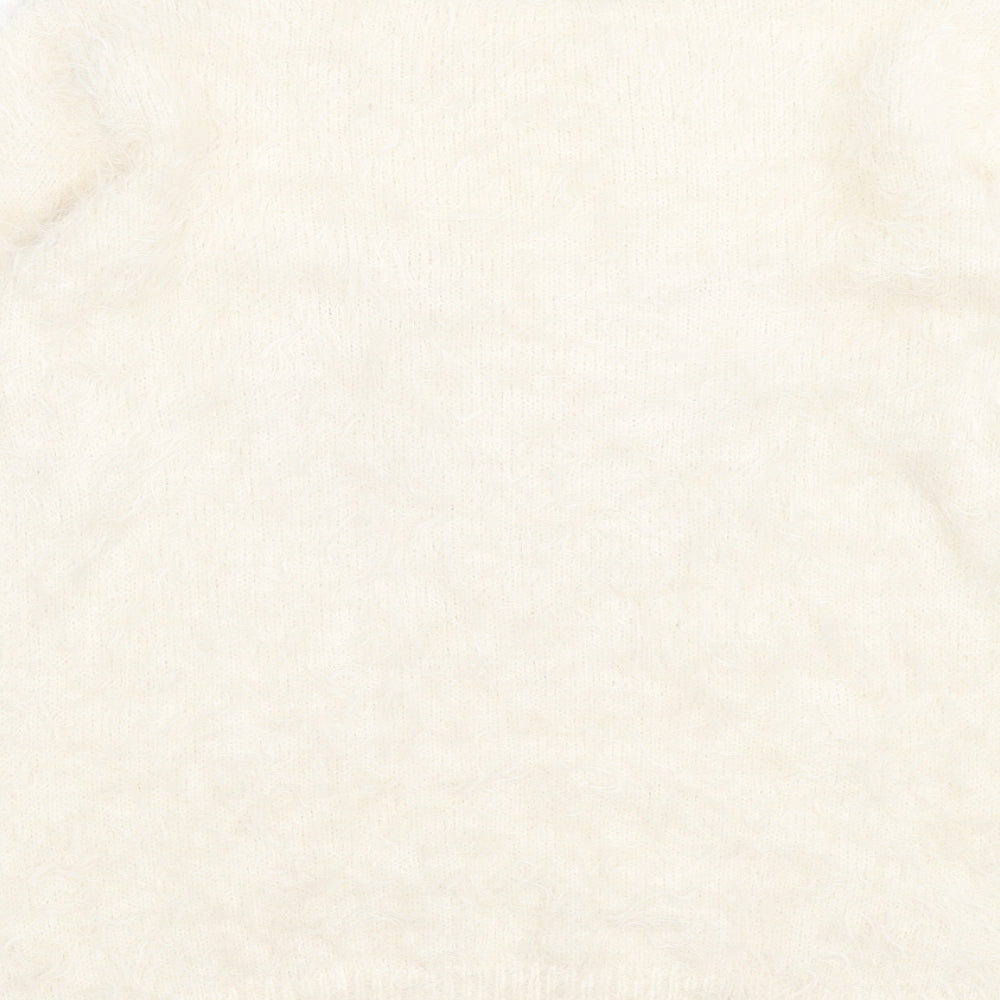 Marks and Spencer Womens Ivory Crew Neck Polyamide Pullover Jumper Size 18