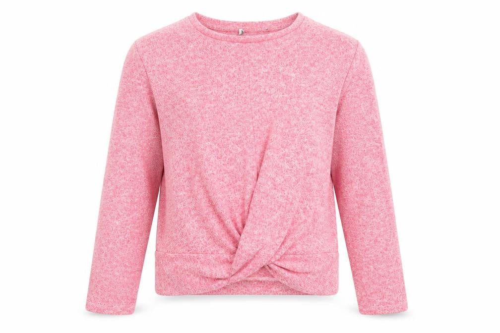 Marks & Spencer Girls Pink Viscose Basic Casual Size 11-12 Years Crew Neck Pullover