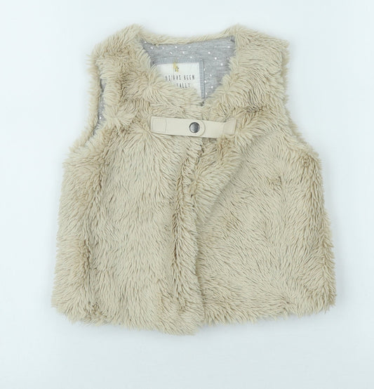 Preworn Girls Brown Gilet Jacket Size 12-18 Months