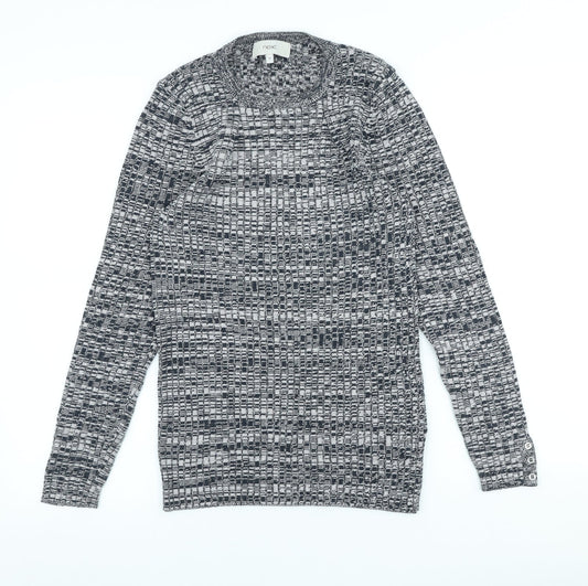 NEXT Womens Grey Scoop Neck Cotton Pullover Jumper Size 12