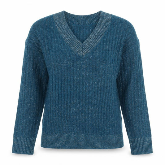 Next Womens Blue V-Neck Acrylic Pullover Jumper Size XS