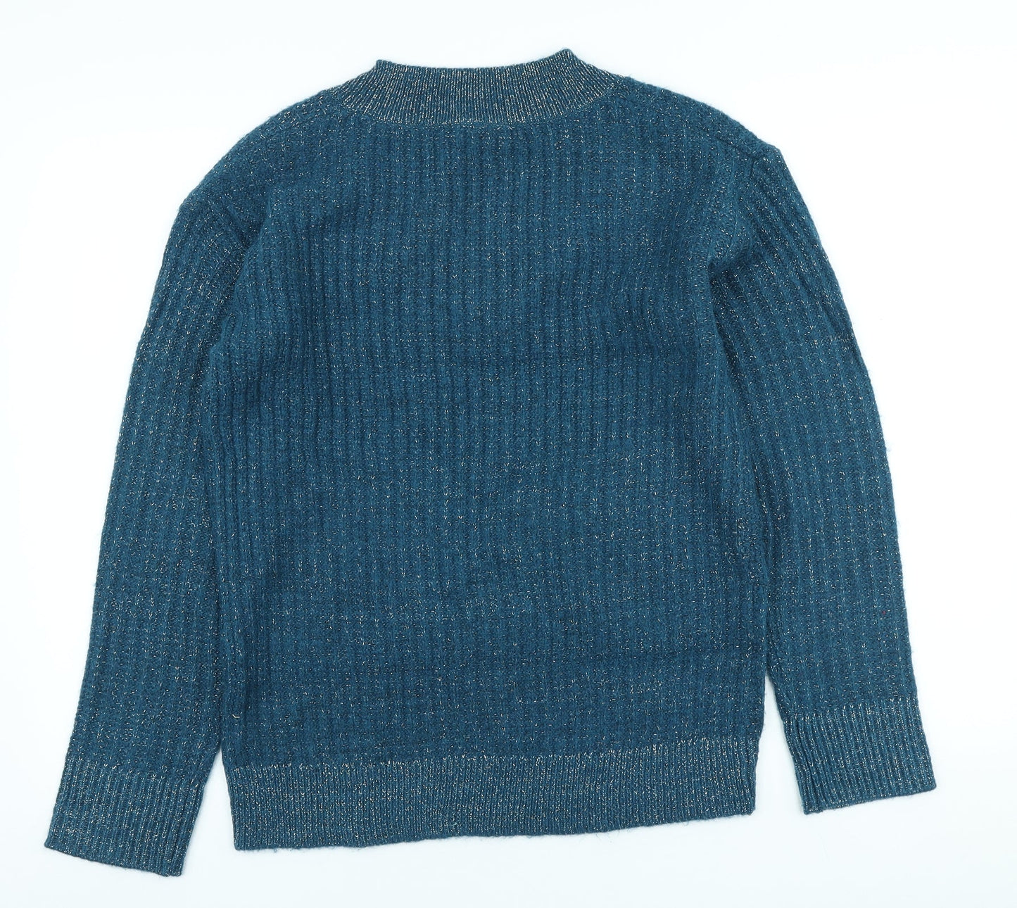 NEXT Womens Blue V-Neck Acrylic Pullover Jumper Size XS