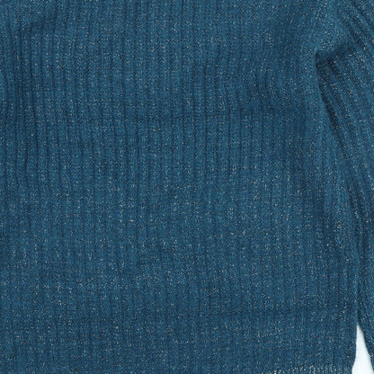 Next Womens Blue V-Neck Acrylic Pullover Jumper Size XS