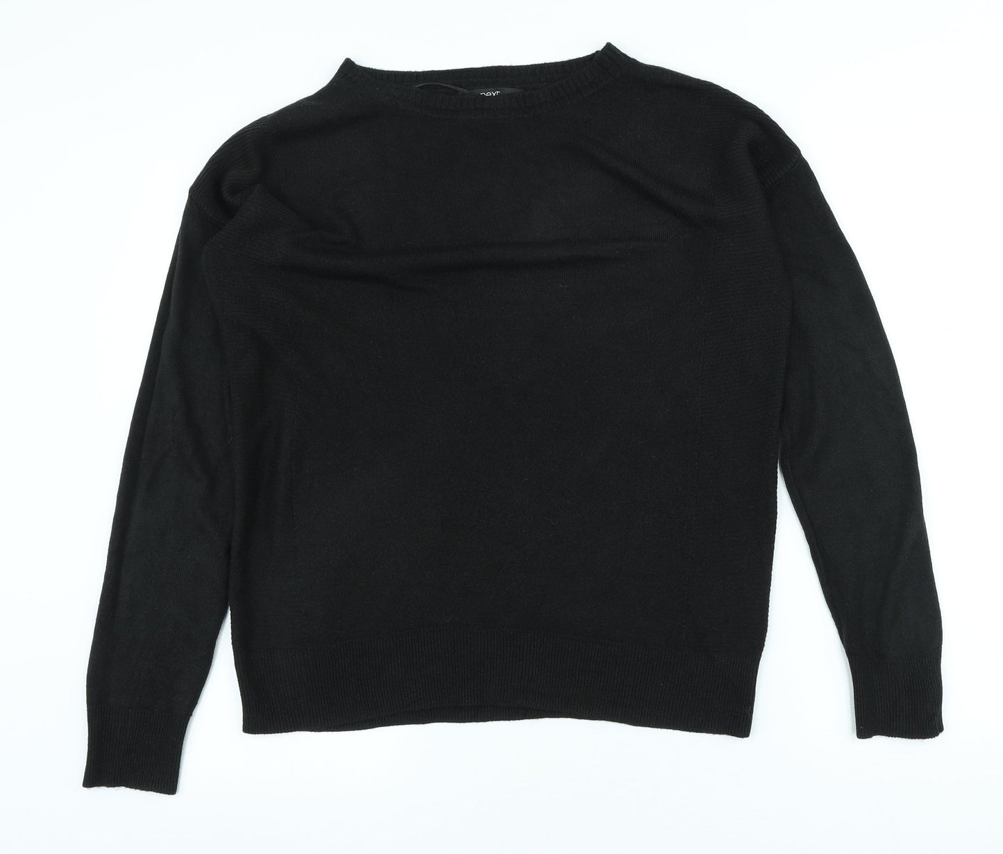 NEXT Womens Black Round Neck Acrylic Pullover Jumper Size 12