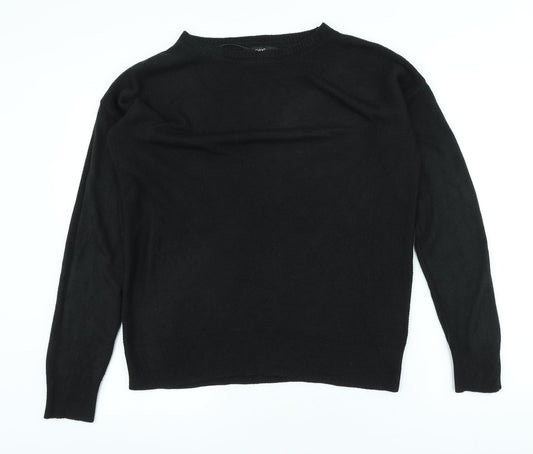 NEXT Womens Black Round Neck Acrylic Pullover Jumper Size 12