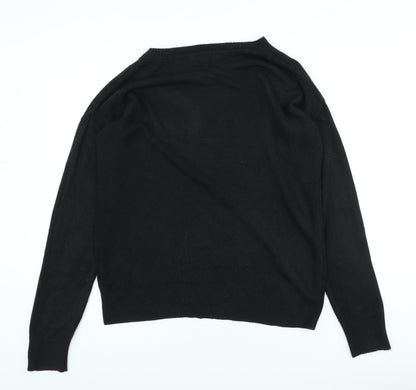 Preloved NEXT Womens Black Round Neck Acrylic Pullover Jumper Size 12 - Back