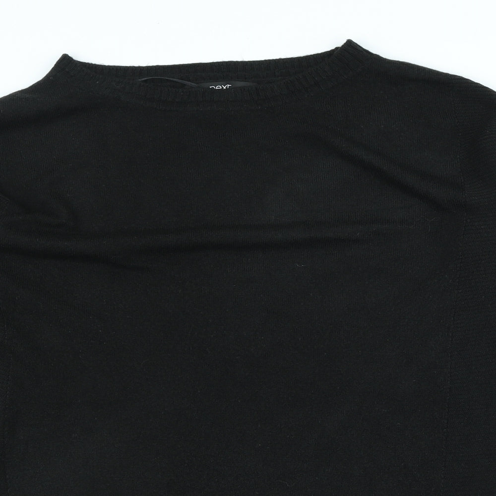 NEXT Womens Black Round Neck Acrylic Pullover Jumper Size 12