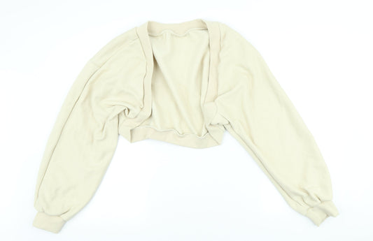 Dazy Womens Beige Round Neck Polyester Cardigan Jumper Size L