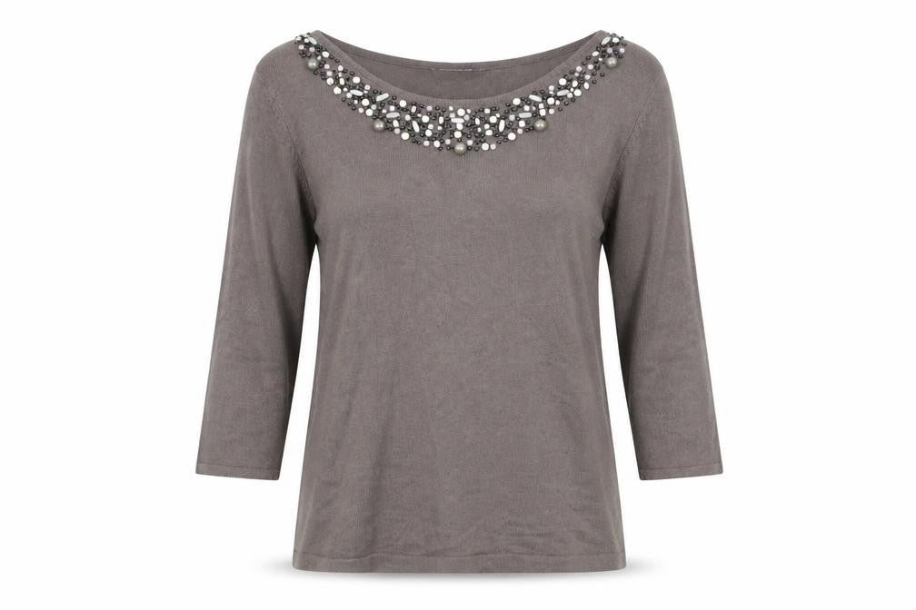 George Womens Brown Scoop Neck Acrylic Pullover Jumper Size M