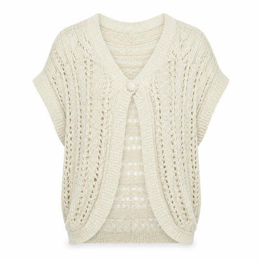 George Womens Ivory V-Neck Cotton Cardigan Jumper Size L - Beach wear