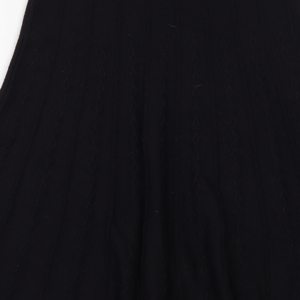 George Womens Black Acrylic A-Line Skirt Size S