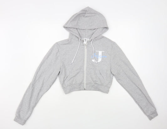 Awdis Womens Grey Cotton Full Zip Hoodie Size S Zip - Jessica