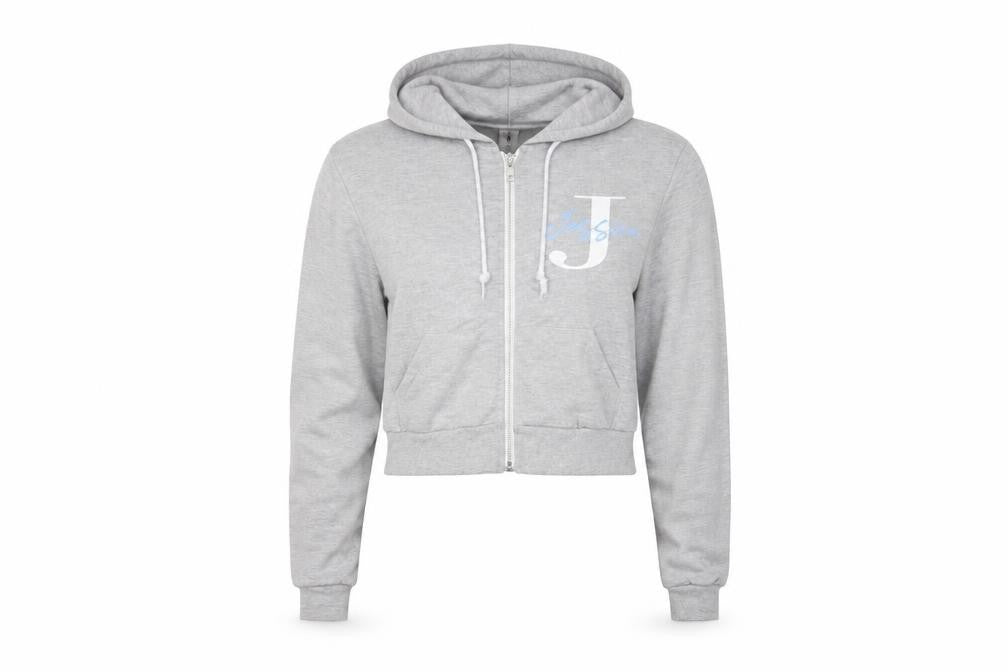 Awdis Womens Grey Cotton Full Zip Hoodie Size S Zip - Jessica