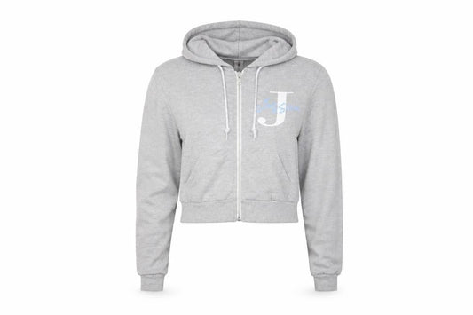 Awdis Womens Grey Cotton Full Zip Hoodie Size S Zip - Jessica