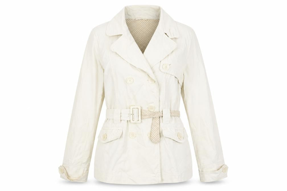 Be Beau Womens Beige Pea Coat Coat Size 12 Button
