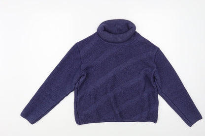 Zagara Womens Blue Roll Neck Acrylic Pullover Jumper Size M