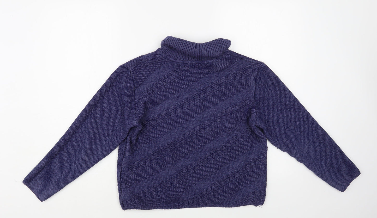 Zagara Womens Blue Roll Neck Acrylic Pullover Jumper Size M