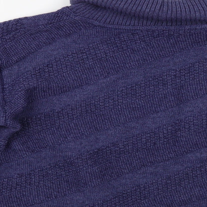 Zagara Womens Blue Roll Neck Acrylic Pullover Jumper Size M