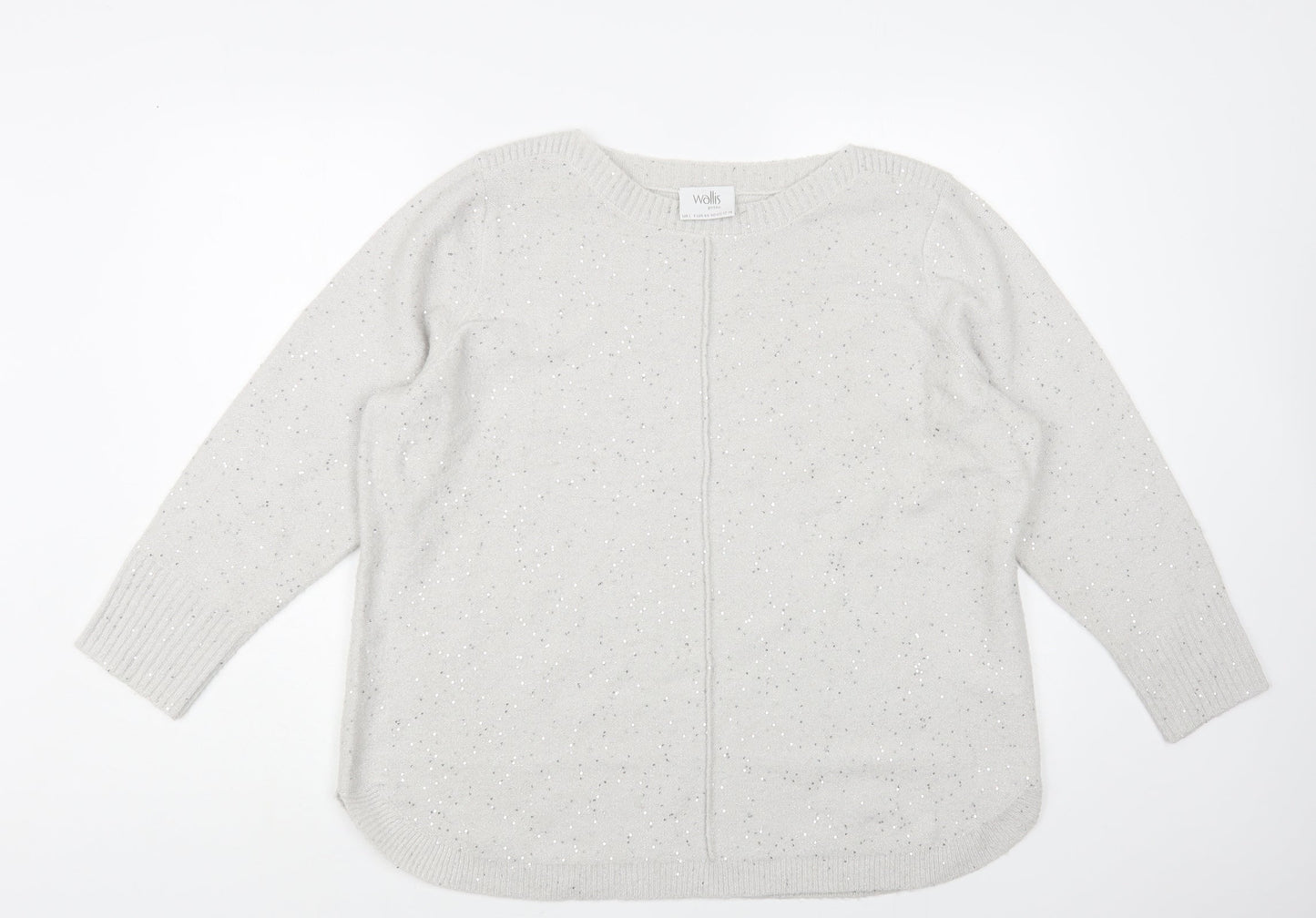 Wallis Mens Grey Acrylic Pullover Jumper Size L