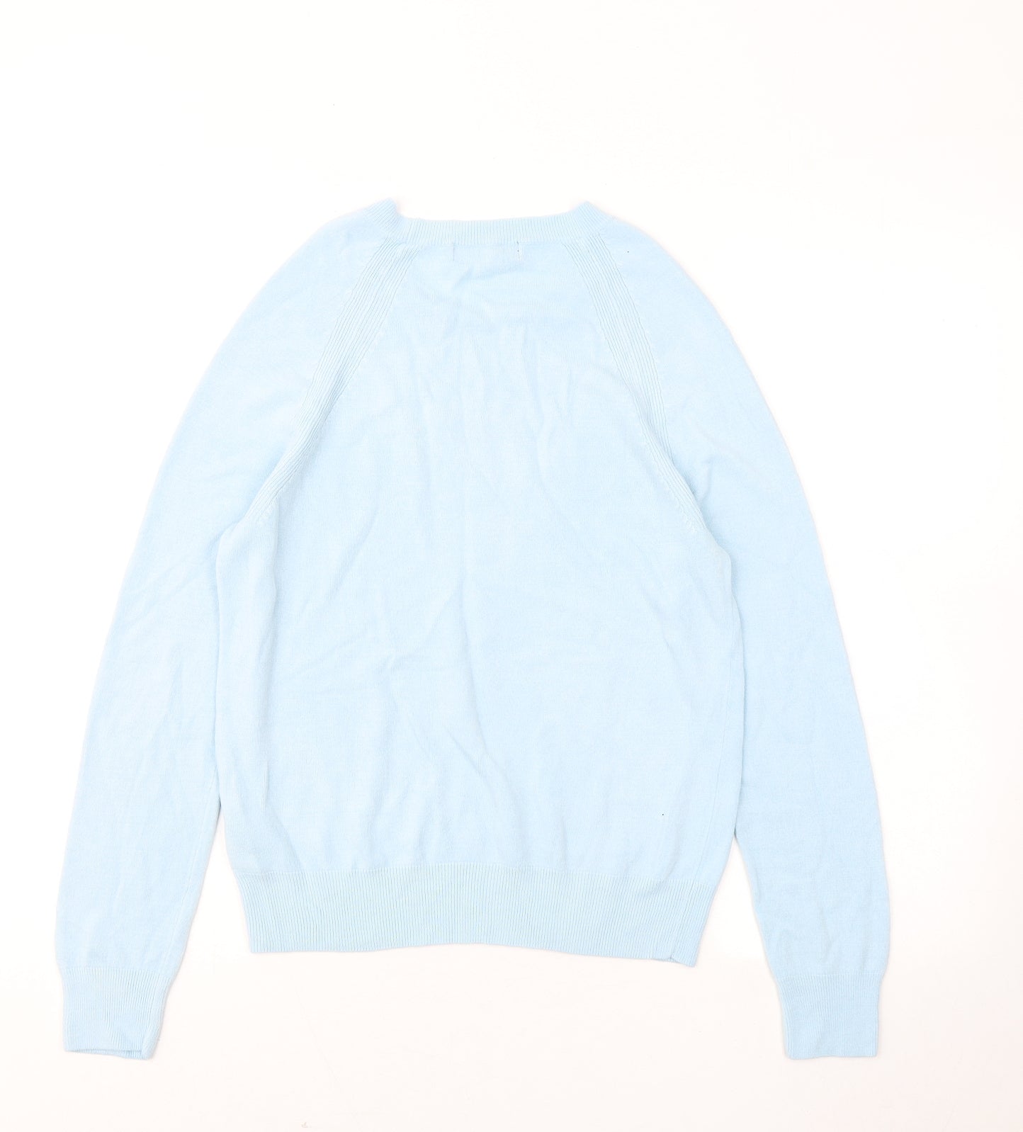 Marks and Spencer Womens Blue Round Neck Acrylic Pullover Jumper Size 8