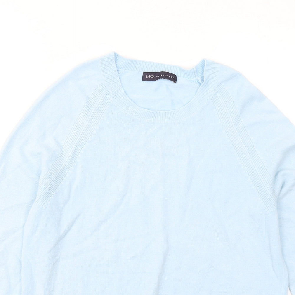Marks and Spencer Womens Blue Round Neck Acrylic Pullover Jumper Size 8