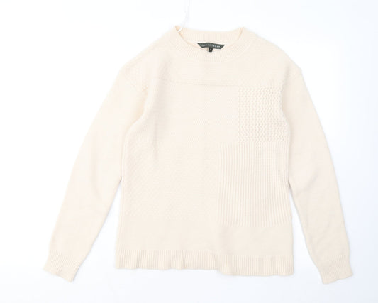 Bonmarché Womens Beige Round Neck Acrylic Pullover Jumper Size 10