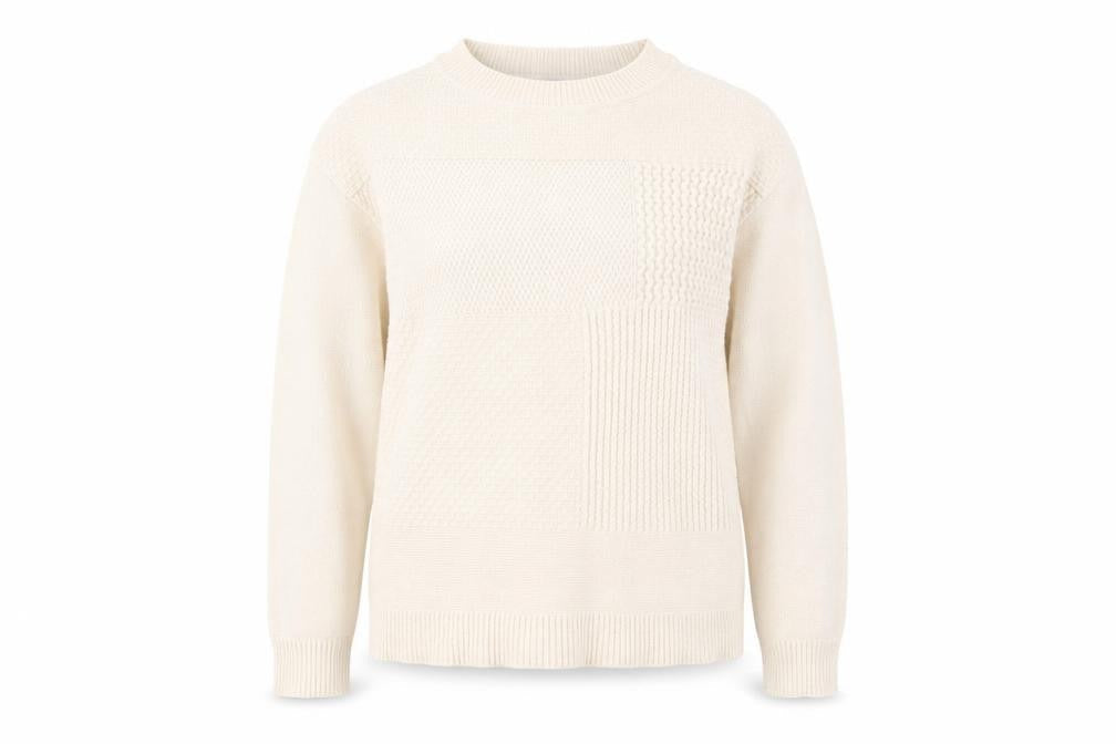 Bonmarché Womens Beige Round Neck Acrylic Pullover Jumper Size 10