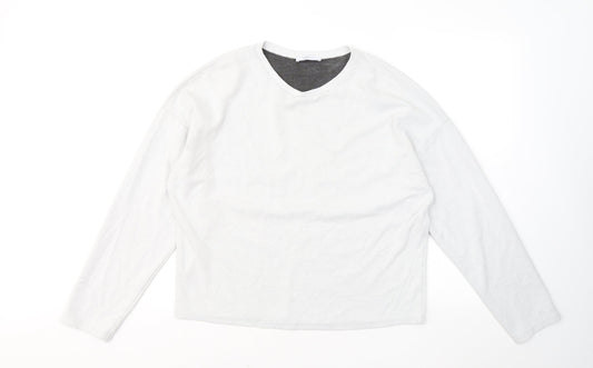 Zara Womens Blue Cotton Pullover Sweatshirt Size M