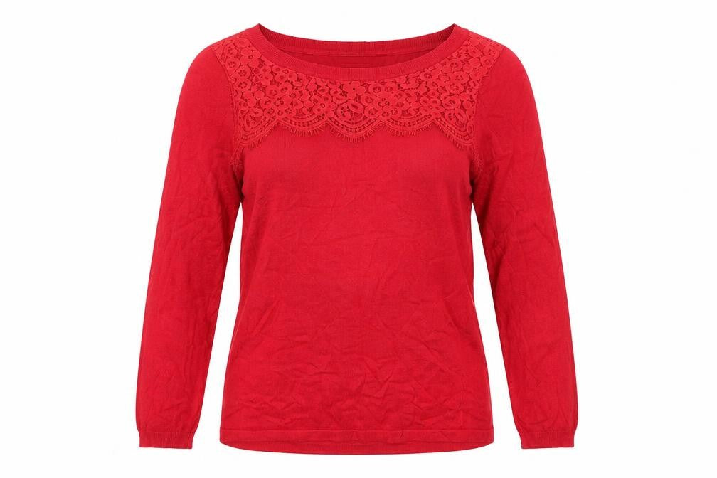 Marks & Spencer Womens Red Round Neck Acrylic Pullover Jumper Size M