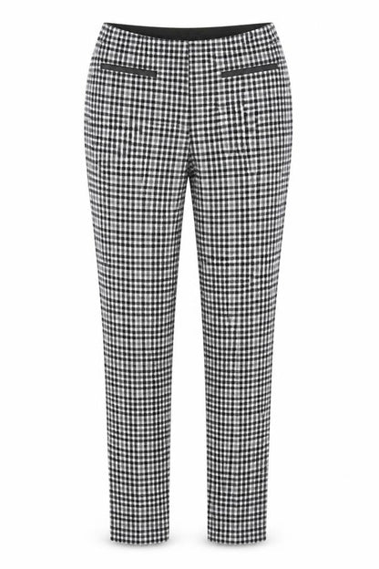 Stradivarius Womens Black Plaid Cotton Jogger Trousers Size 4 L26 in Regular