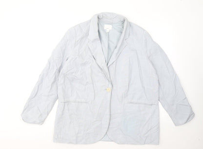 H&M Womens Blue Jacket Blazer Size L