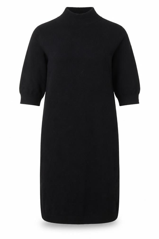 Preworn Womens Black Acrylic Jacket Dress Size 12 High Neck