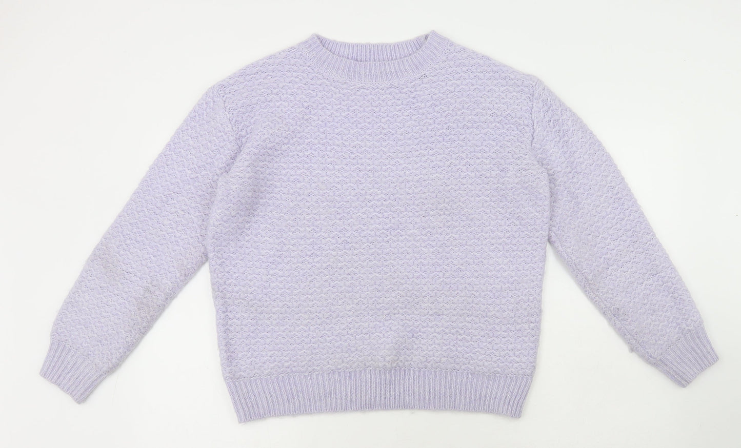 Marks and Spencer Womens Purple Round Neck Acrylic Pullover Jumper Size S