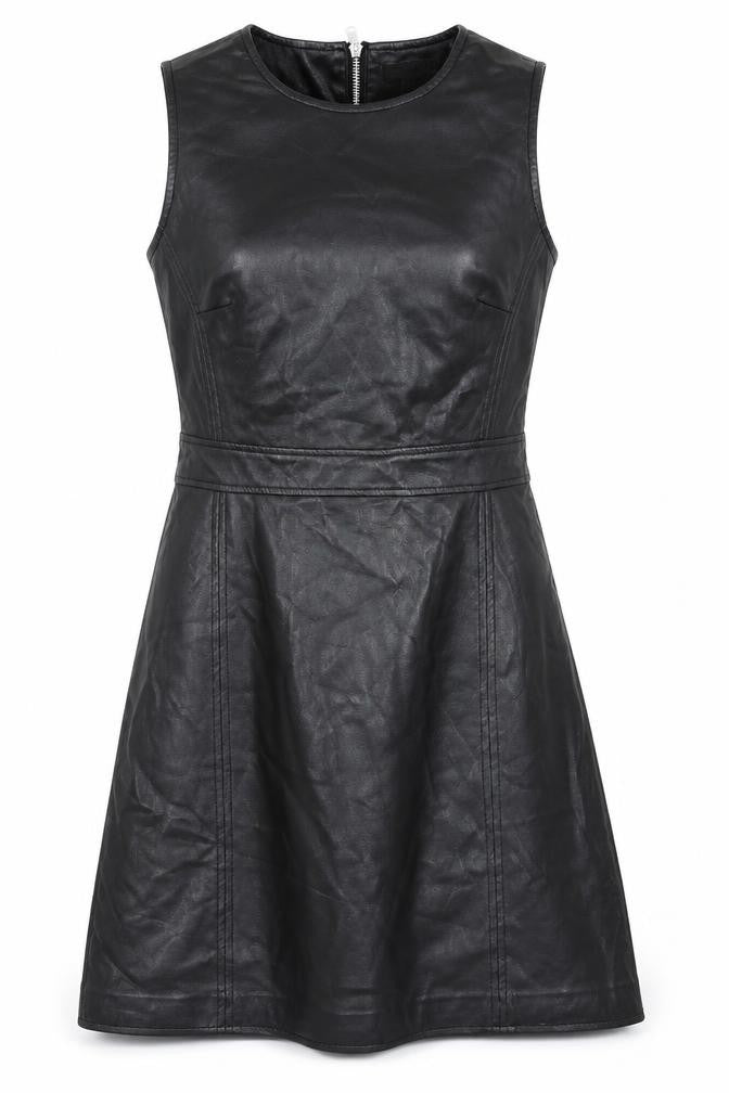Warehouse Womens Black Polyester A-Line Size 10 Scoop Neck
