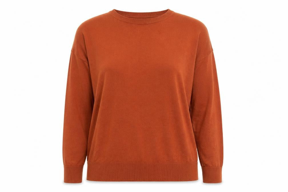 H&M Womens Orange Round Neck Viscose Pullover Jumper Size S