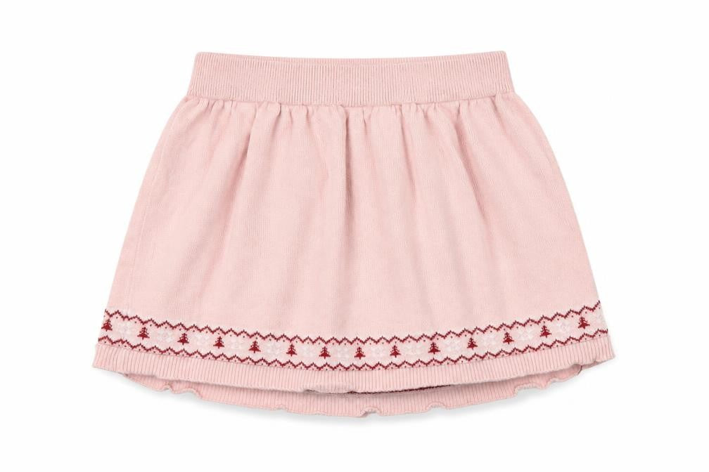 Primark Girls Pink Fair Isle Cotton Skater Skirt Size 4-5 Years Regular