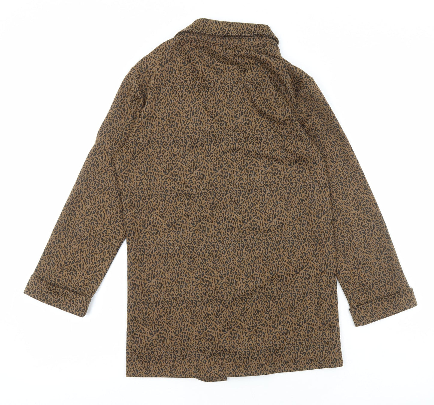 New Look Womens Brown Animal Print Jacket Blazer Size 10