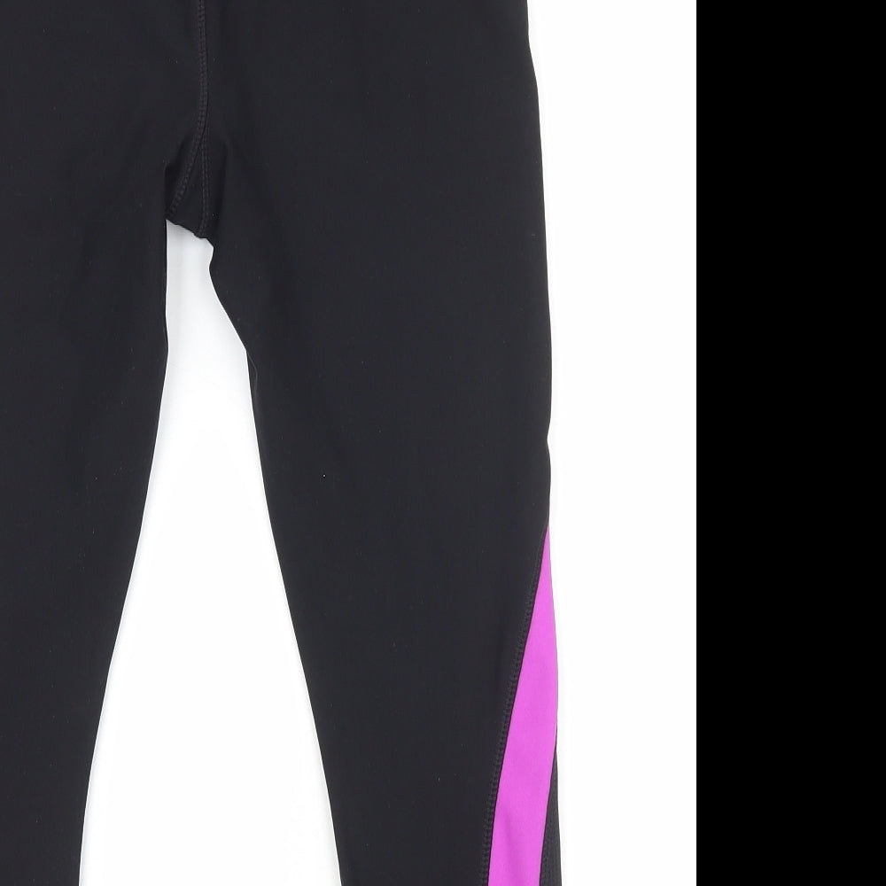Athletic Works Womens Black Polyester Sweatpants Leggings Size S L18 in Regular