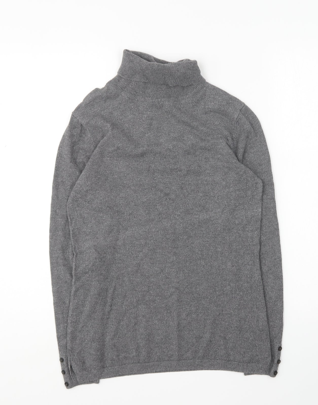 South Womens Grey Roll Neck Viscose Pullover Jumper Size 10