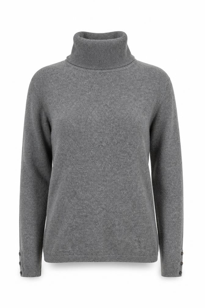 South Womens Grey Roll Neck Viscose Pullover Jumper Size 10