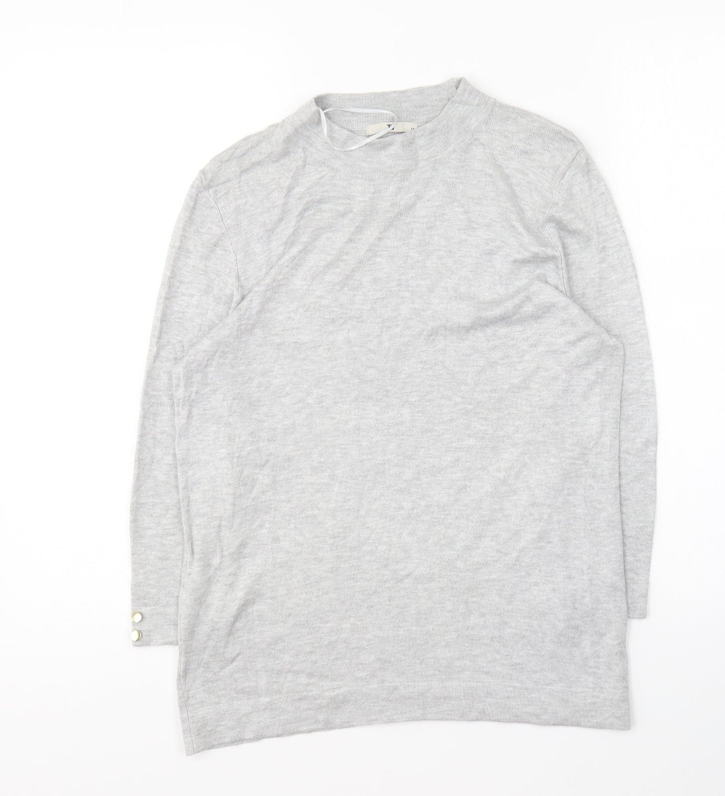 TU Womens Grey Round Neck Viscose Pullover Jumper Size 12
