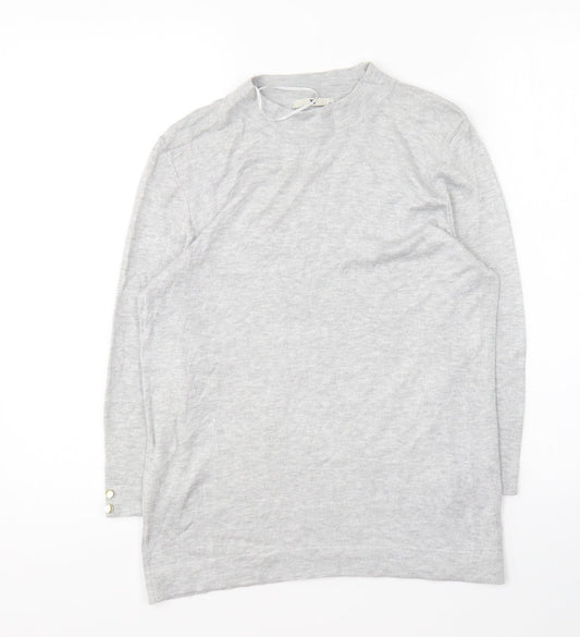 TU Womens Grey Round Neck Viscose Pullover Jumper Size 12