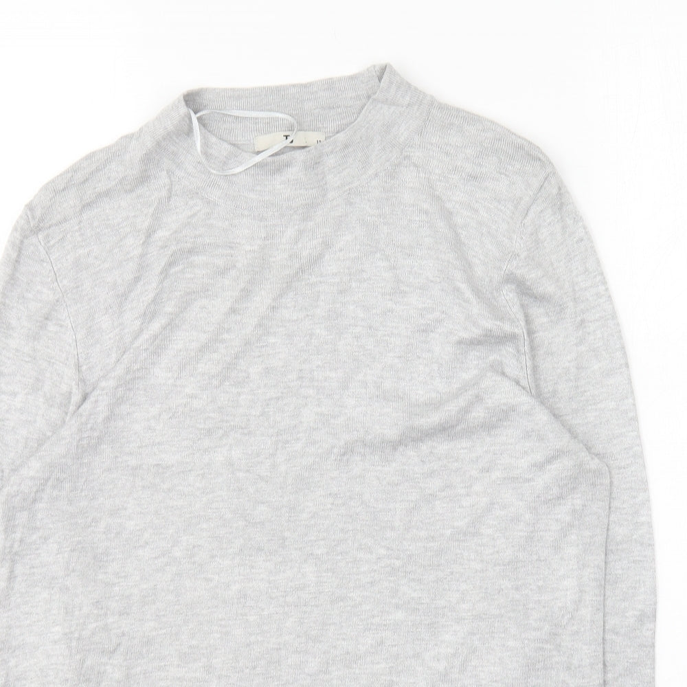 TU Womens Grey Round Neck Viscose Pullover Jumper Size 12