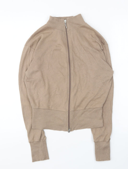 Internagional Womens Brown Cotton Full Zip Sweatshirt Size 14