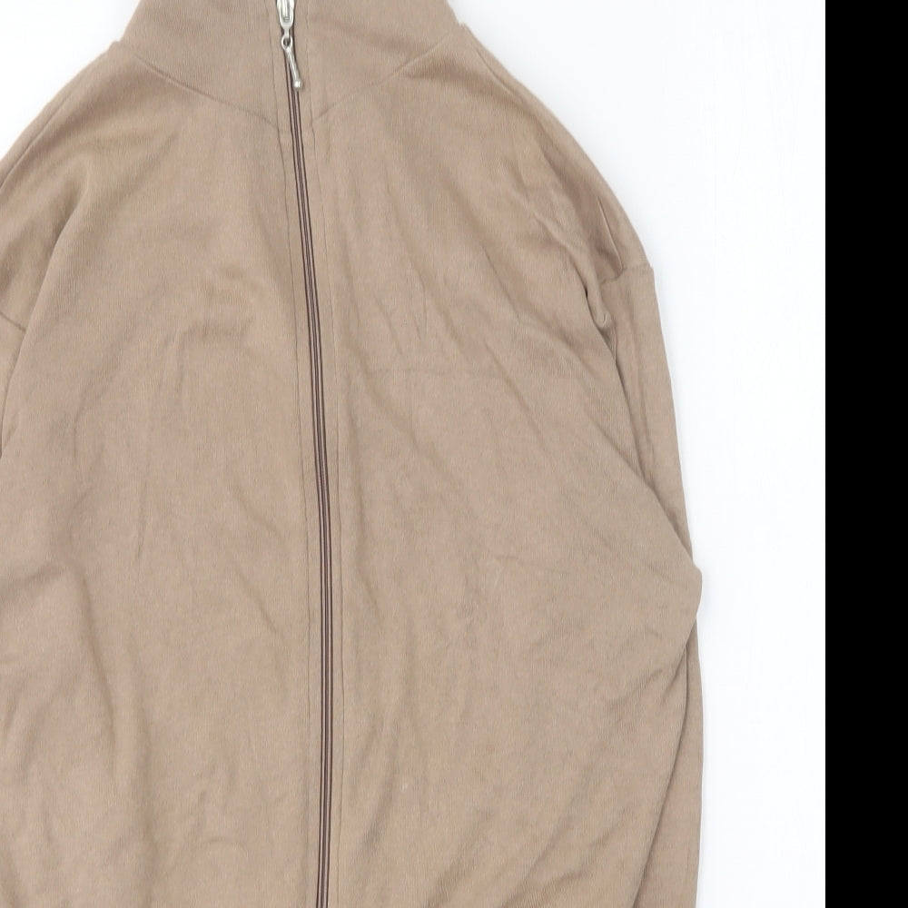Internagional Womens Brown Cotton Full Zip Sweatshirt Size 14