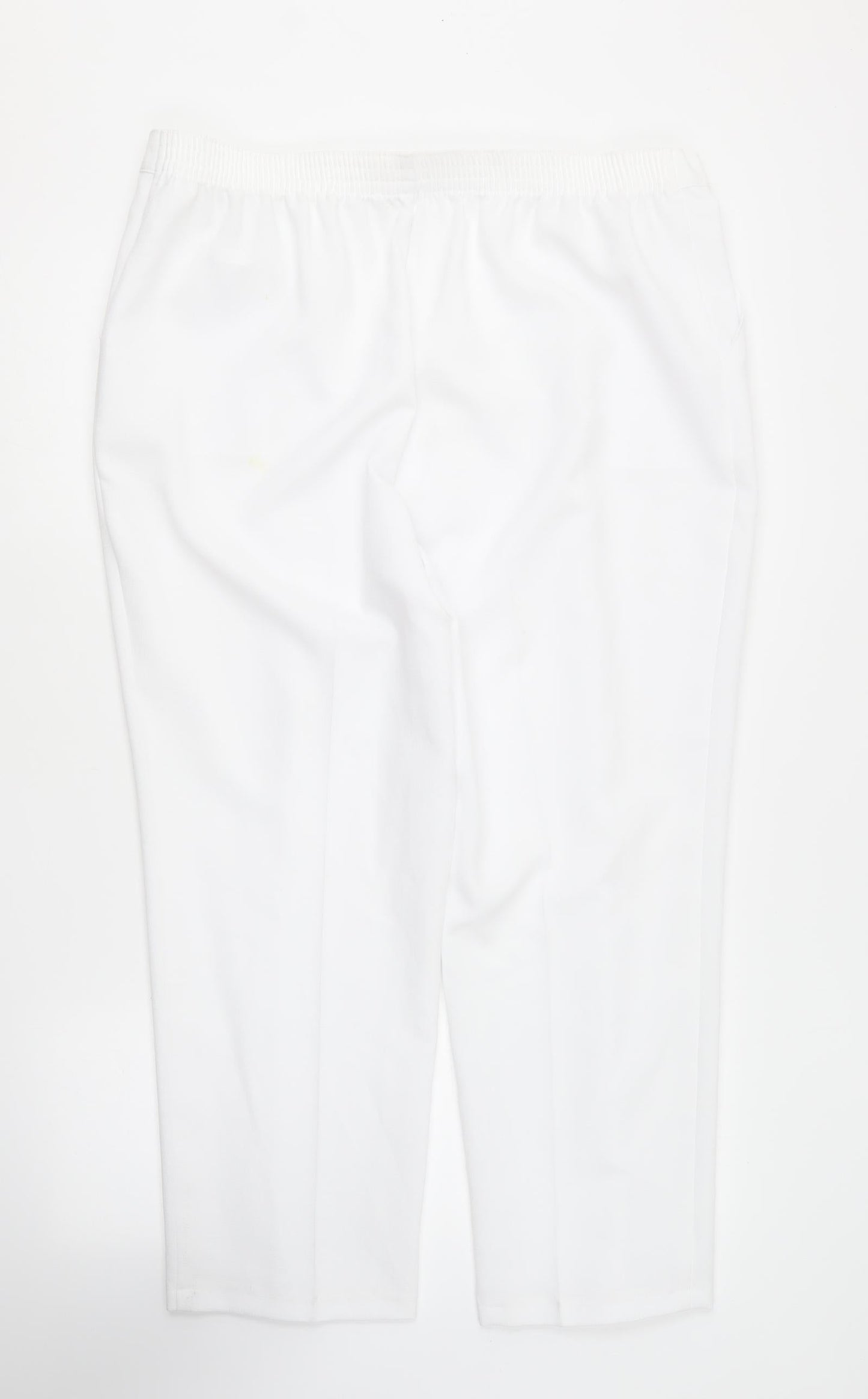 Marks and Spencer Womens White Polyester Trousers Size 18 L24 in Regular