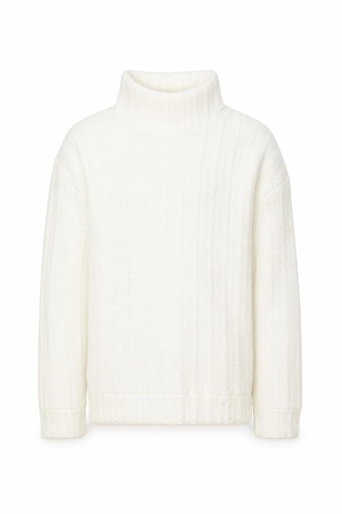SheIn Girls White Roll Neck Polyester Pullover Jumper Size 7 Years