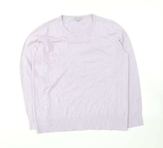 Debenhams Womens Purple Round Neck Acrylic Pullover Jumper Size 16